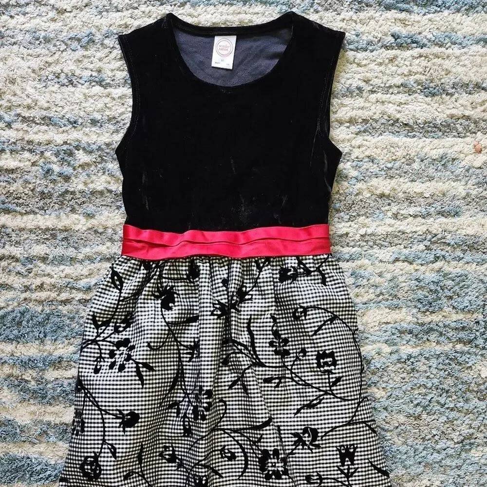 Wonder Nation Flocked Floral Holiday Dress || sz 10 EUC